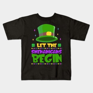 Leprechauns Hat Let The Shenanigans Begin Kids T-Shirt